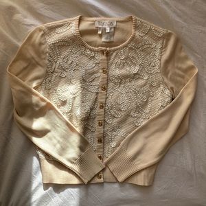 Escada Cardigan Wool, Silk and lace light pink 34